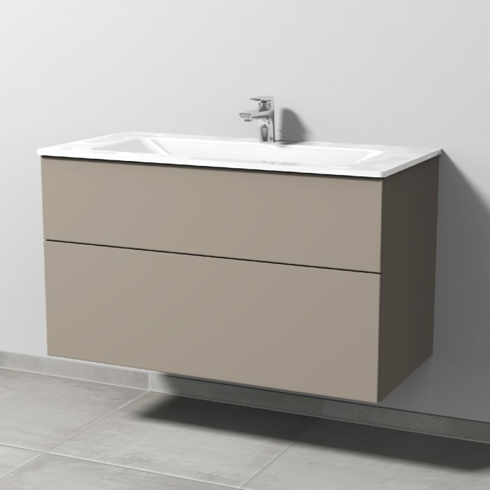 Sanipa 3way Kombination mit Glaswaschtisch 101,5 cm, 2 Auszüge mit Push to open