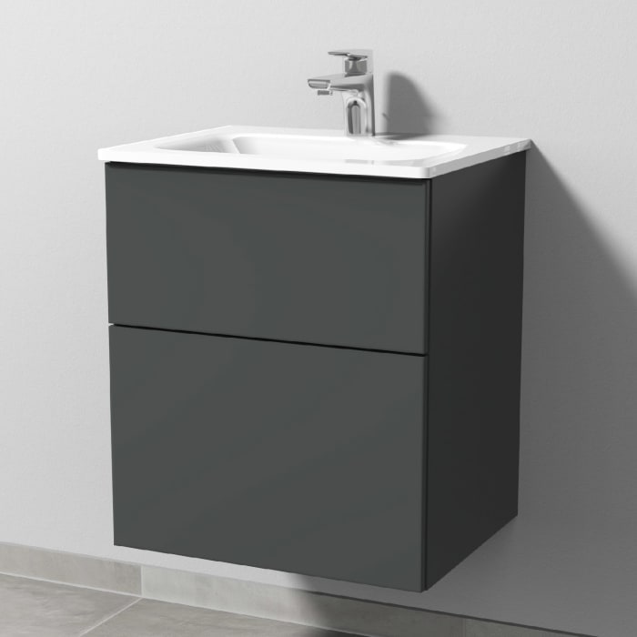 Sanipa 3way Kombination mit Glaswaschtisch 51,5 cm, 2 Auszüge mit Push to open