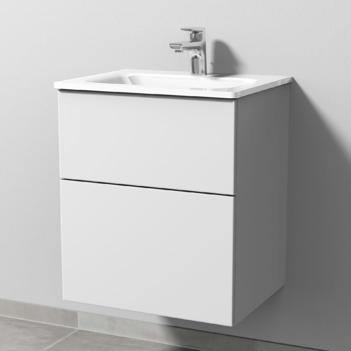 Sanipa 3way Kombination mit Glaswaschtisch 51,5 cm, 2 Auszüge mit Push to open