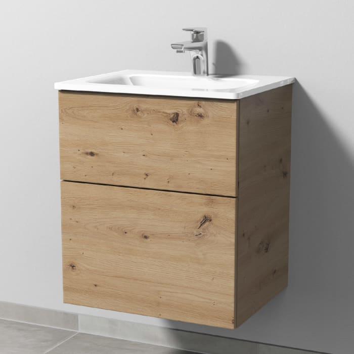 Sanipa 3way Kombination mit Glaswaschtisch 51,5 cm, 2 Auszüge mit Push to open