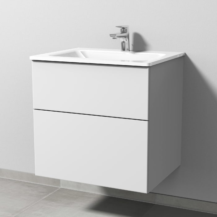 Sanipa 3way Kombination mit Glaswaschtisch 61,5 cm, 2 Auszüge mit Push to open