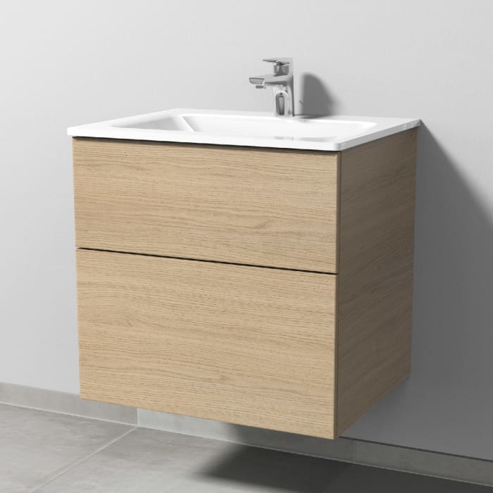 Sanipa 3way Kombination mit Glaswaschtisch 61,5 cm, 2 Auszüge mit Push to open