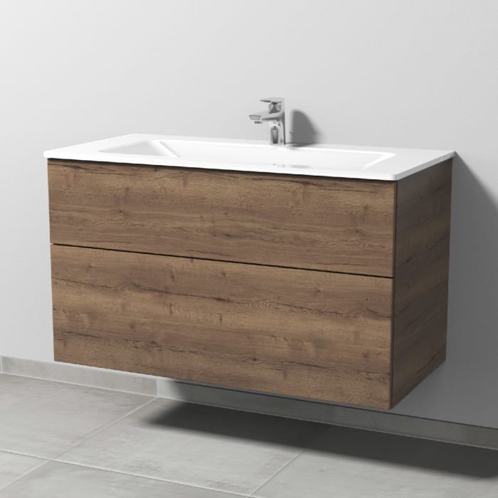 Sanipa 3way Kombination mit Glaswaschtisch 101,5 cm, 2 Auszüge mit Push to open