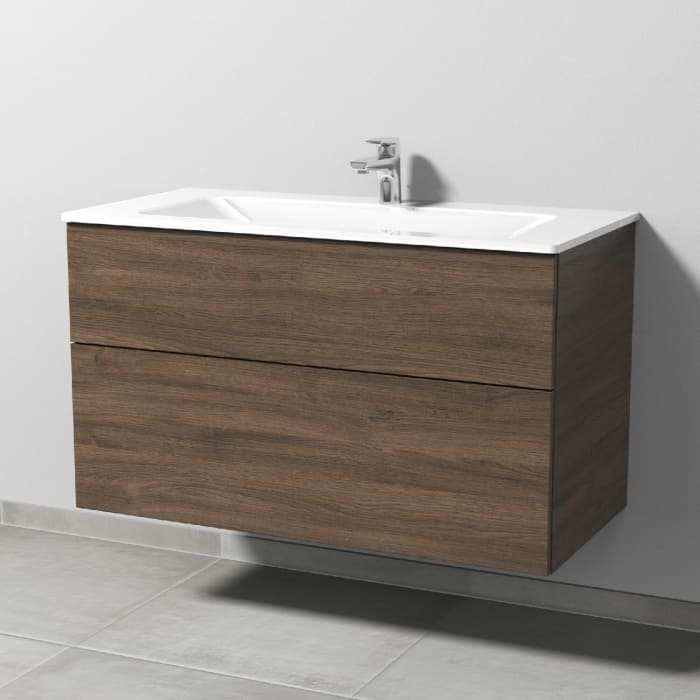 Sanipa 3way Kombination mit Glaswaschtisch 101,5 cm, 2 Auszüge mit Push to open