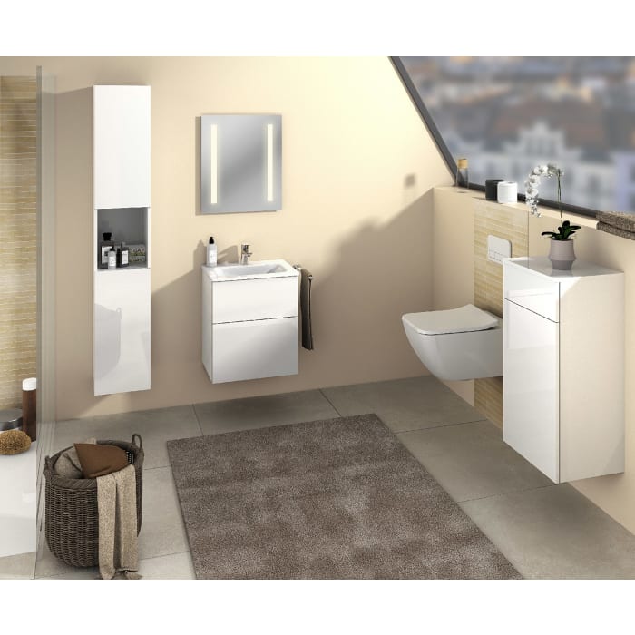 Sanipa 3way Kombination mit Glaswaschtisch 51,5 cm, 2 Auszüge mit Aufsatz-Griff