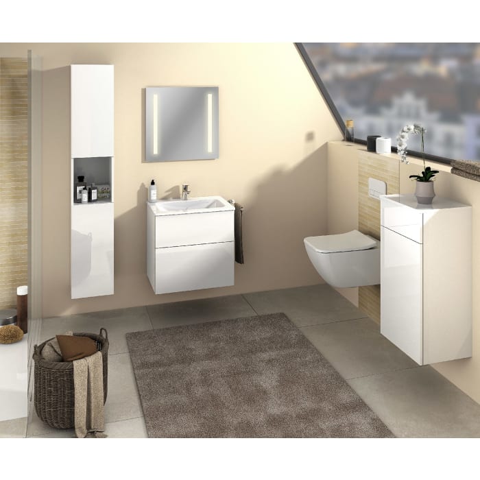 Sanipa 3way Kombination mit Glaswaschtisch 61,5 cm, 2 Auszüge mit Aufsatz-Griff