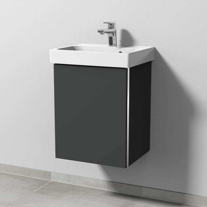 Sanipa 3way Keramikwaschtisch ProSmart mit Waschtischunterschrank 45 x 37 cm, Türanschlag links