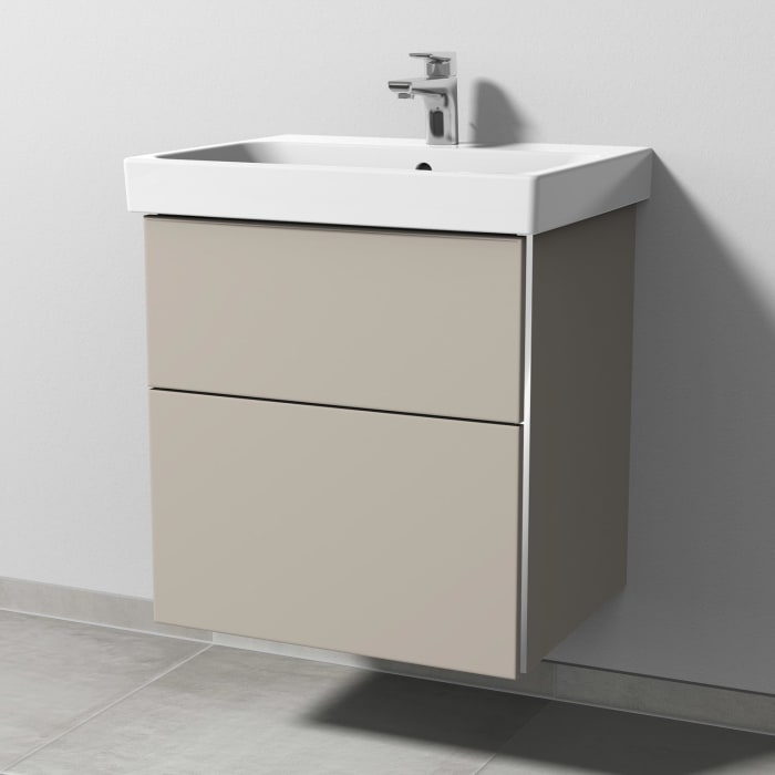 Sanipa 3way Keramikwaschtisch ProSmart mit Waschtischunterschrank 60 x 47 cm, mit 2 Auszügen