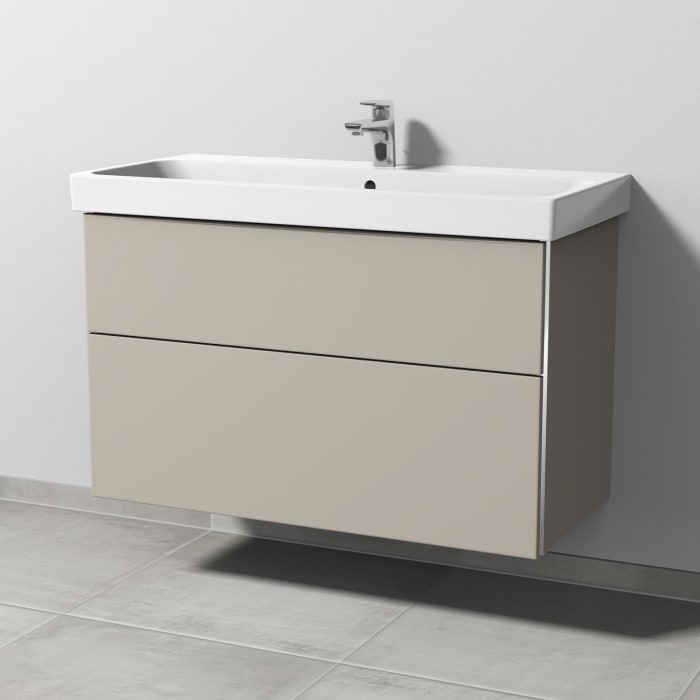 Sanipa 3way Keramikwaschtisch ProSmart mit Waschtischunterschrank 100 x 47 cm, mit 2 Auszügen