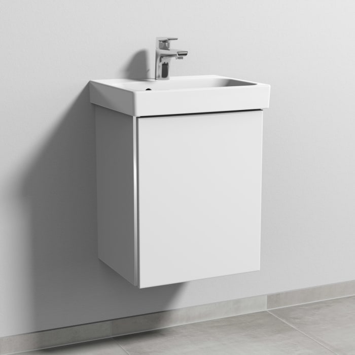 Sanipa 3way Keramikwaschtisch ProSmart mit Waschtischunterschrank 45 x 37 cm, Türanschlag rechts