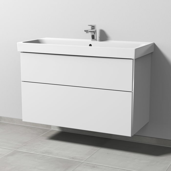 Sanipa 3way Keramikwaschtisch ProSmart mit Waschtischunterschrank 100 x 47 cm, mit 2 Auszügen