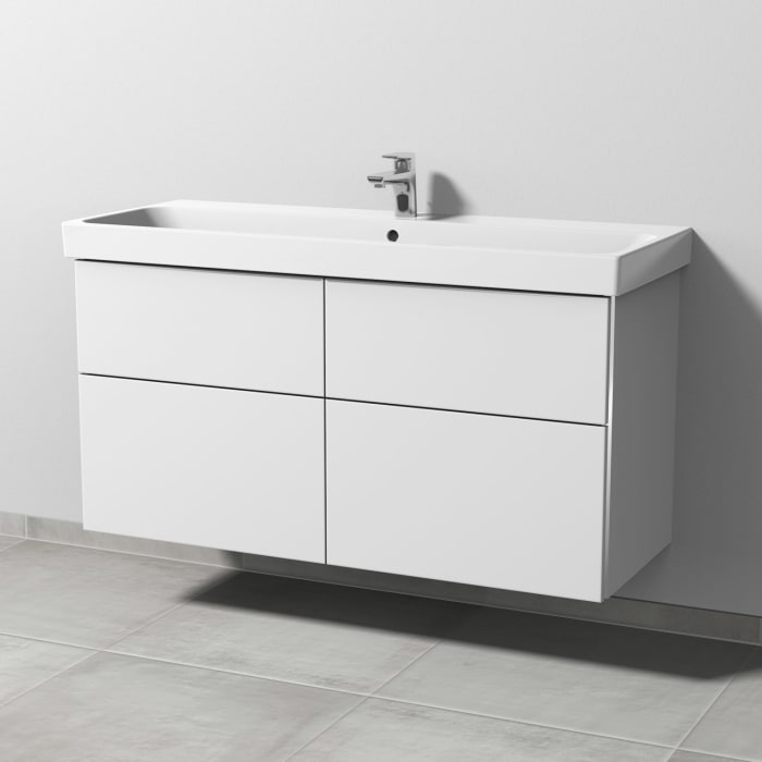 Sanipa 3way Keramikwaschtisch ProSmart mit Waschtischunterschrank 120 x 47 cm, mit 4 Auszügen