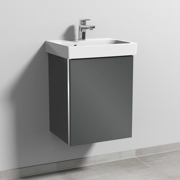 Sanipa 3way Keramikwaschtisch ProSmart mit Waschtischunterschrank 45 x 37 cm, Türanschlag rechts