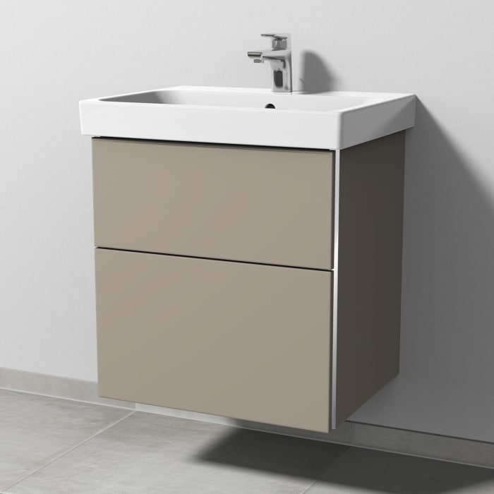 Sanipa 3way Keramikwaschtisch ProSmart mit Waschtischunterschrank 60 x 47 cm, mit 2 Auszügen