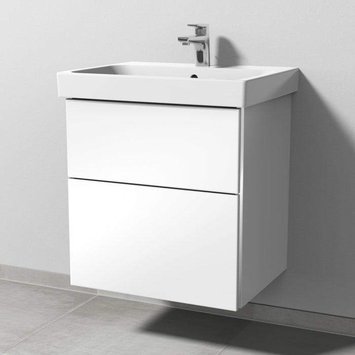 Sanipa 3way Keramikwaschtisch ProSmart mit Waschtischunterschrank 60 x 47 cm, mit 2 Auszügen