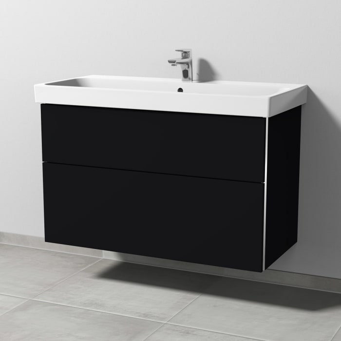 Sanipa 3way Keramikwaschtisch ProSmart mit Waschtischunterschrank 100 x 47 cm, mit 2 Auszügen