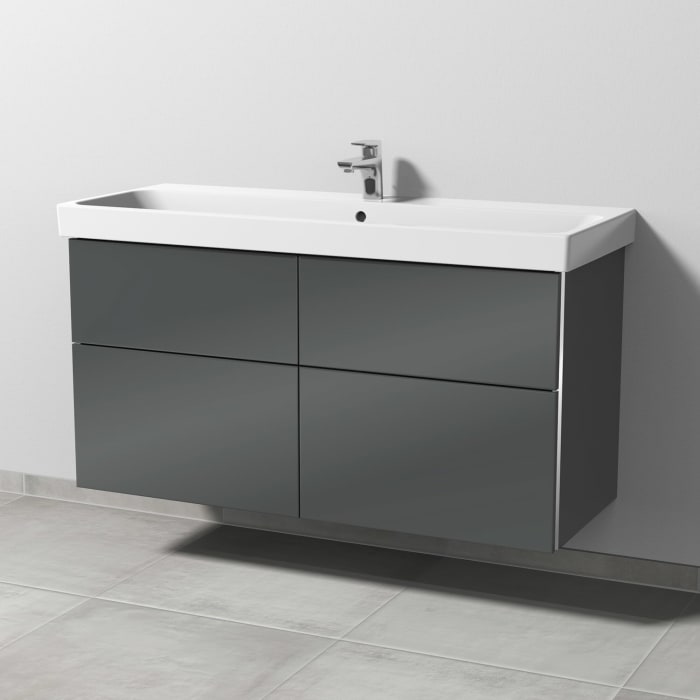 Sanipa 3way Keramikwaschtisch ProSmart mit Waschtischunterschrank 120 x 47 cm, mit 4 Auszügen