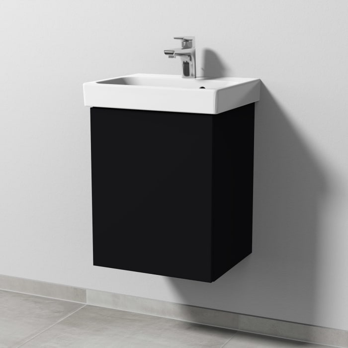 Sanipa 3way Keramikwaschtisch ProSmart mit Waschtischunterschrank 45 x 37 cm, Türanschlag links