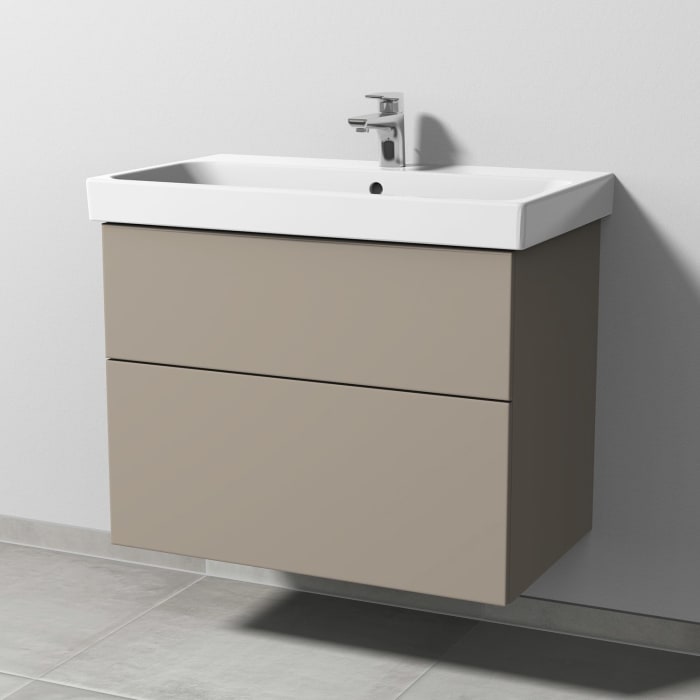 Sanipa 3way Keramikwaschtisch ProSmart mit Waschtischunterschrank 80 x 47 cm, mit 2 Auszügen