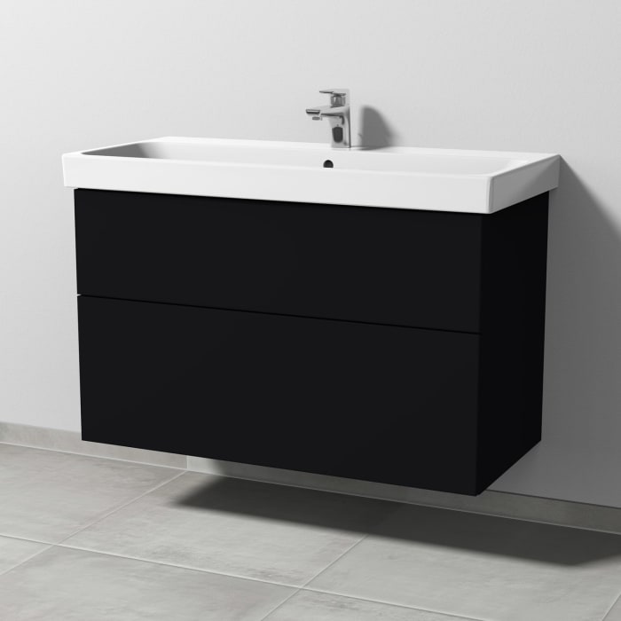 Sanipa 3way Keramikwaschtisch ProSmart mit Waschtischunterschrank 100 x 47 cm, mit 2 Auszügen