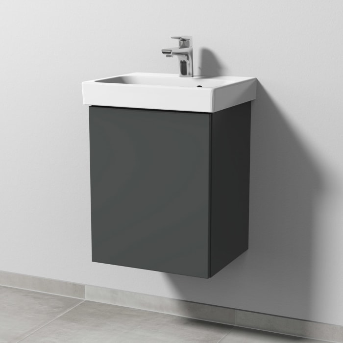 Sanipa 3way Keramikwaschtisch ProSmart mit Waschtischunterschrank 45 x 37 cm, Türanschlag links