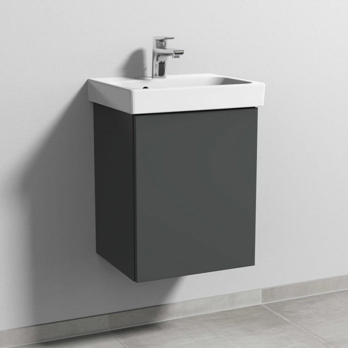 Sanipa 3way Keramikwaschtisch ProSmart mit Waschtischunterschrank 45 x 37 cm, Türanschlag rechts