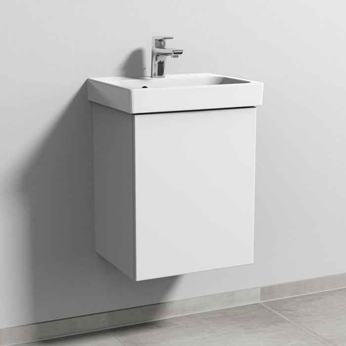 Sanipa 3way Keramikwaschtisch ProSmart mit Waschtischunterschrank 45 x 37 cm, Türanschlag rechts