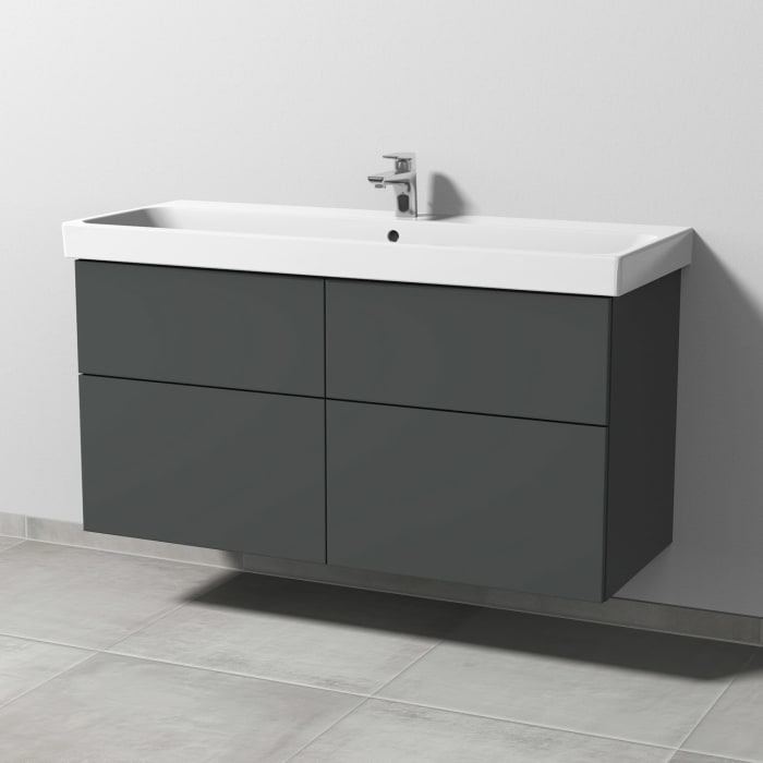 Sanipa 3way Keramikwaschtisch ProSmart mit Waschtischunterschrank 120 x 47 cm, mit 4 Auszügen