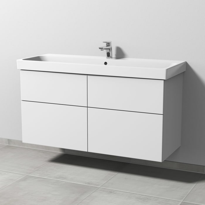 Sanipa 3way Keramikwaschtisch ProSmart mit Waschtischunterschrank 120 x 47 cm, mit 4 Auszügen