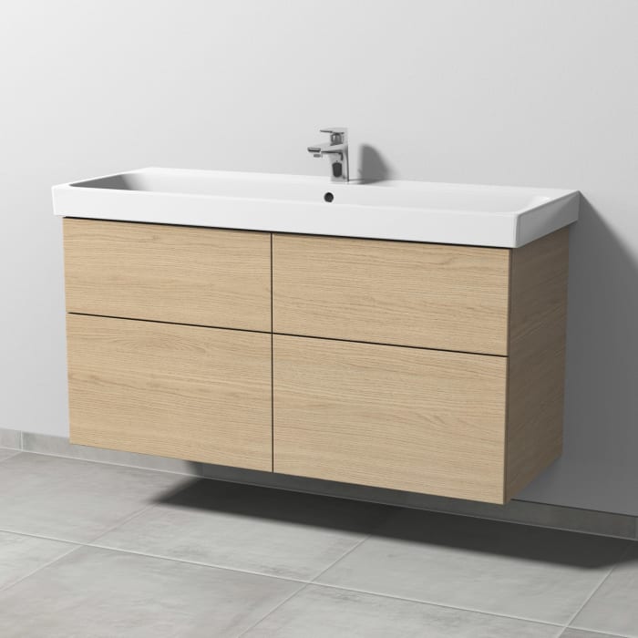 Sanipa 3way Keramikwaschtisch ProSmart mit Waschtischunterschrank 120 x 47 cm, mit 4 Auszügen