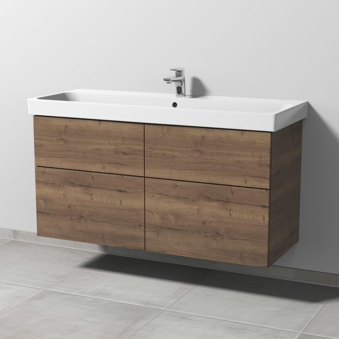 Sanipa 3way Keramikwaschtisch ProSmart mit Waschtischunterschrank 120 x 47 cm, mit 4 Auszügen