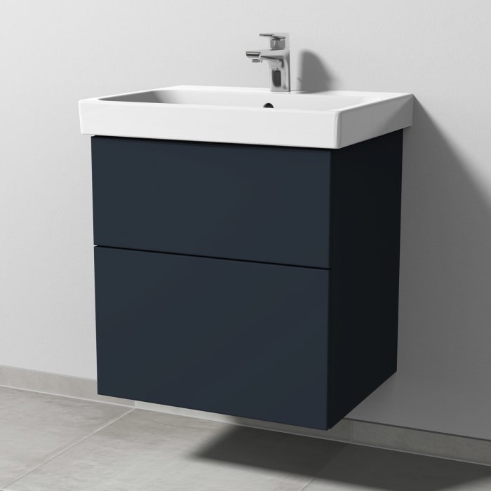 Sanipa 3way Keramikwaschtisch ProSmart mit Waschtischunterschrank 60 x 47 cm, mit 2 Auszügen