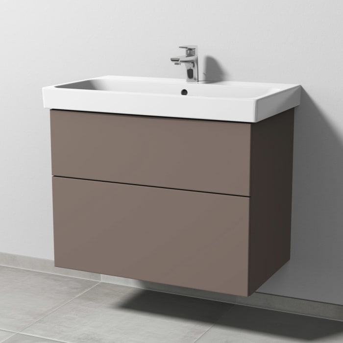 Sanipa 3way Keramikwaschtisch ProSmart mit Waschtischunterschrank 80 x 47 cm, mit 2 Auszügen