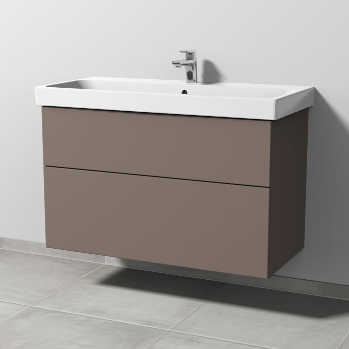 Sanipa 3way Keramikwaschtisch ProSmart mit Waschtischunterschrank 100 x 47 cm, mit 2 Auszügen