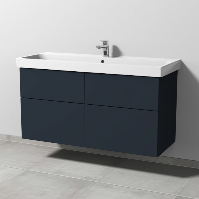 Sanipa 3way Keramikwaschtisch ProSmart mit Waschtischunterschrank 120 x 47 cm, mit 4 Auszügen