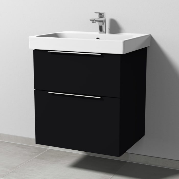 Sanipa 3way Keramikwaschtisch ProSmart mit Waschtischunterschrank 60 x 47 cm, mit 2 Auszügen