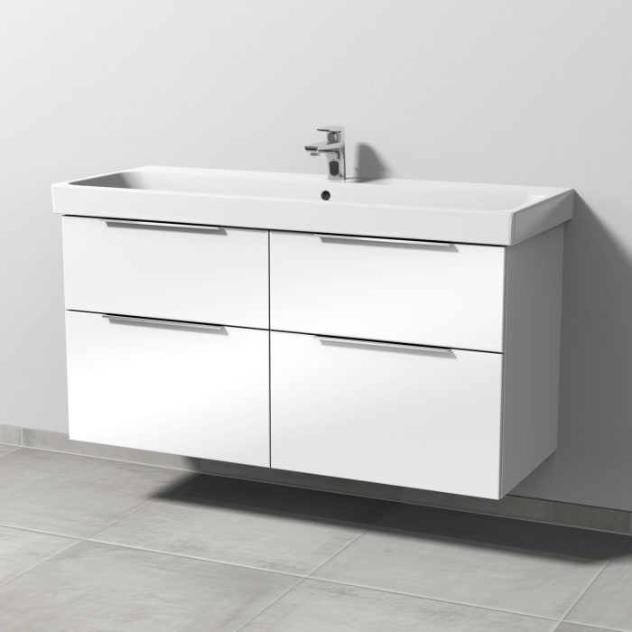 Sanipa 3way Keramikwaschtisch ProSmart mit Waschtischunterschrank 120 x 47 cm, mit 4 Auszügen