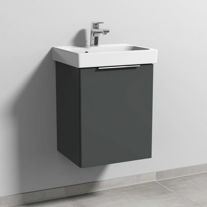 Sanipa 3way Keramikwaschtisch ProSmart mit Waschtischunterschrank 45 x 37 cm, Türanschlag rechts