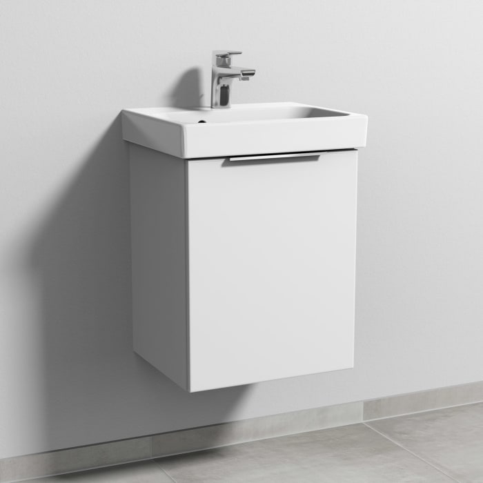 Sanipa 3way Keramikwaschtisch ProSmart mit Waschtischunterschrank 45 x 37 cm, Türanschlag rechts