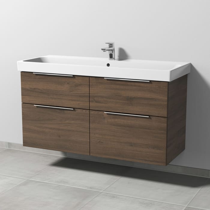 Sanipa 3way Keramikwaschtisch ProSmart mit Waschtischunterschrank 120 x 47 cm, mit 4 Auszügen