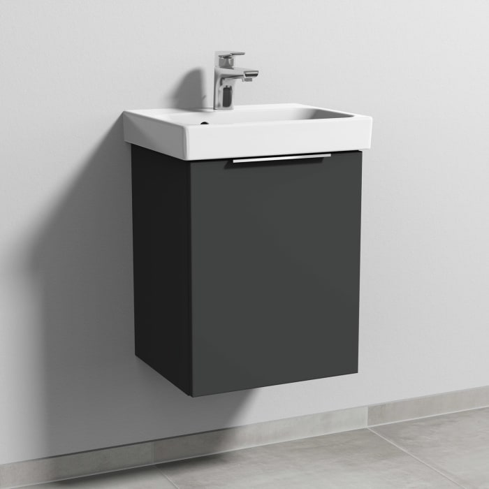 Sanipa 3way Keramikwaschtisch ProSmart mit Waschtischunterschrank 45 x 37 cm, Türanschlag rechts