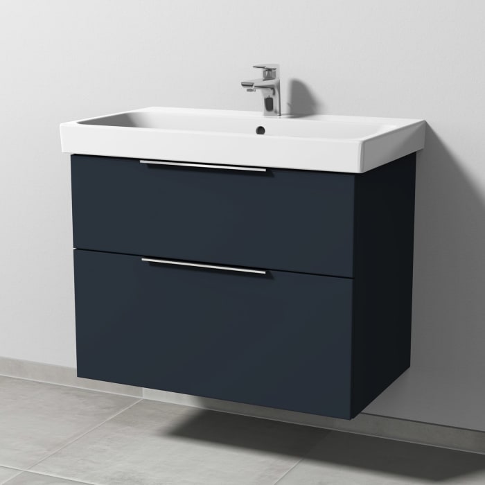 Sanipa 3way Keramikwaschtisch ProSmart mit Waschtischunterschrank 80 x 47 cm, mit 2 Auszügen