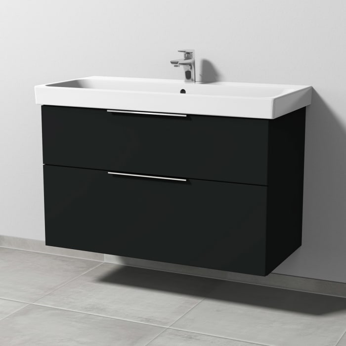 Sanipa 3way Keramikwaschtisch ProSmart mit Waschtischunterschrank 100 x 47 cm, mit 2 Auszügen