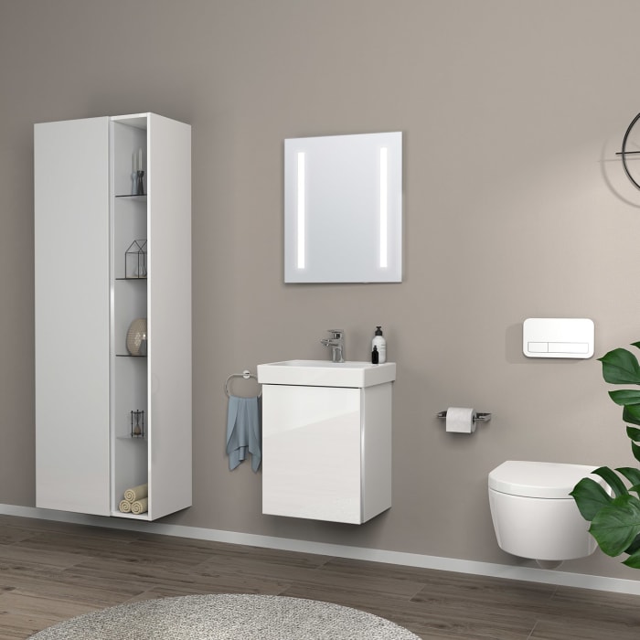 Sanipa 3way Keramikwaschtisch ProSmart mit Waschtischunterschrank 45 x 37 cm, Türanschlag links