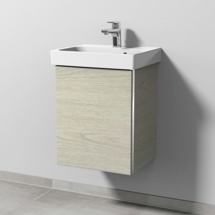 Sanipa 3way Keramikwaschtisch ProSmart mit Waschtischunterschrank 45 x 37 cm, Türanschlag links