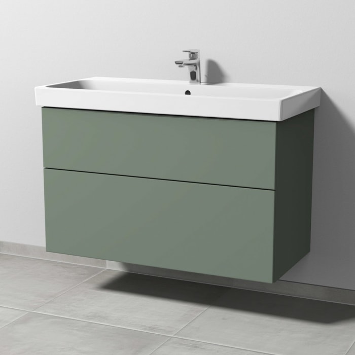 Sanipa 3way Keramikwaschtisch ProSmart mit Waschtischunterschrank 100 x 47 cm, mit 2 Auszügen