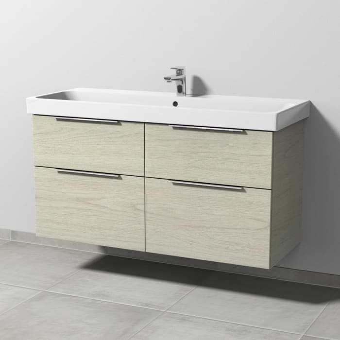 Sanipa 3way Keramikwaschtisch ProSmart mit Waschtischunterschrank 120 x 47 cm, mit 4 Auszügen
