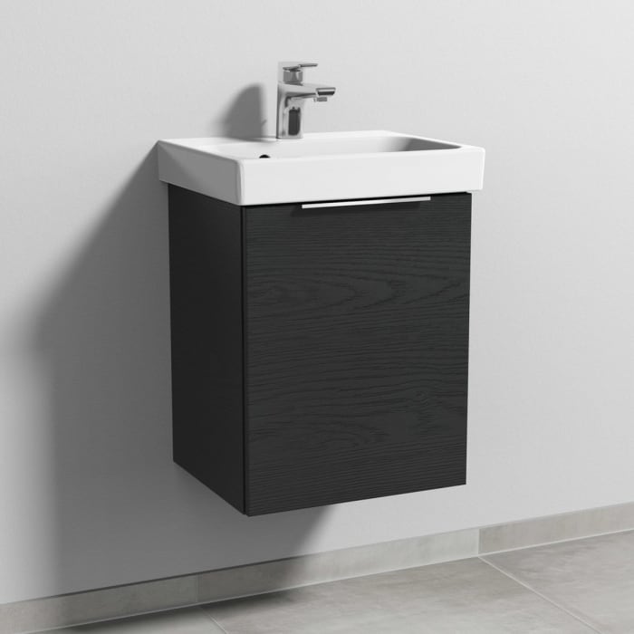 Sanipa 3way Keramikwaschtisch ProSmart mit Waschtischunterschrank 45 x 37 cm, Türanschlag rechts