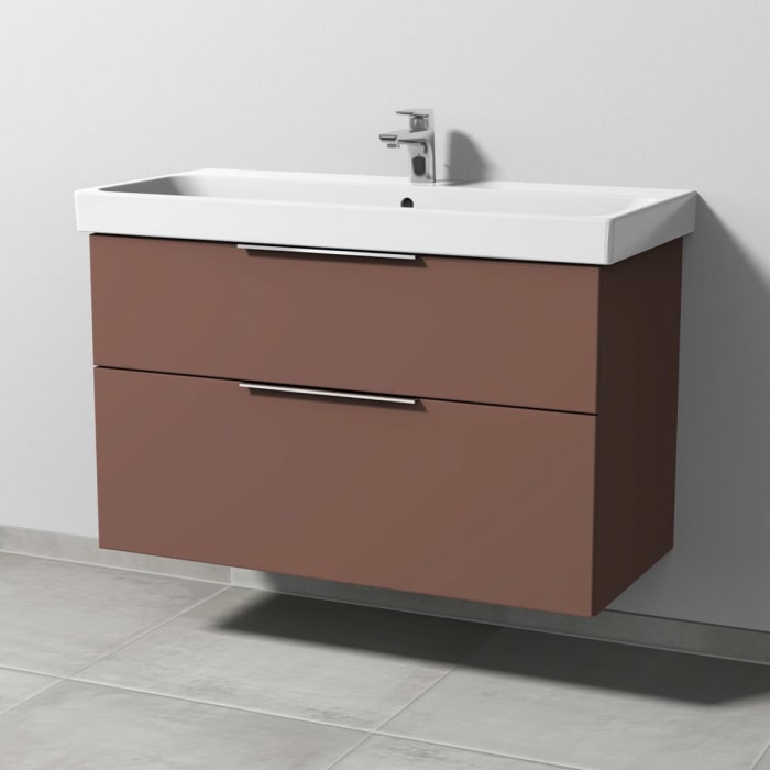 Sanipa 3way Keramikwaschtisch ProSmart mit Waschtischunterschrank 100 x 47 cm, mit 2 Auszügen