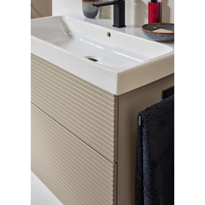 Sanipa 3way-Struktur Keramikwaschtisch ProSmart mit Waschtischunterschrank 45 x 37 cm, Türanschlag rechts